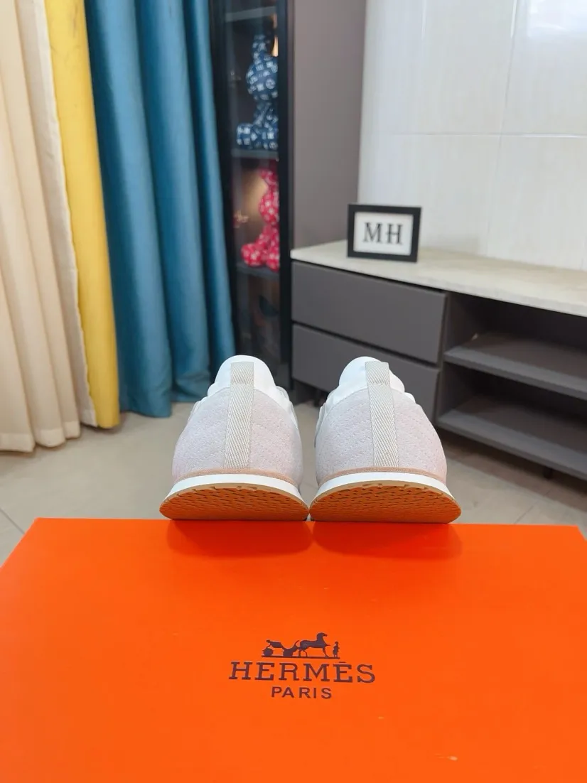 Men's shoes 💰480🌸🌸[HERMES] Hermès sneakers, the upper is made of calfskin and suede, imported materials, full of texture, the lightweight sole is decorated with contrasting patterns, creating a versatile fashion style. Size: 38-44, 45 customized